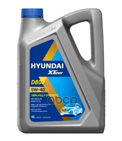 Моторное масло для легковых автомобилей HYUNDAI XTeer D800 5W-40 (4л)