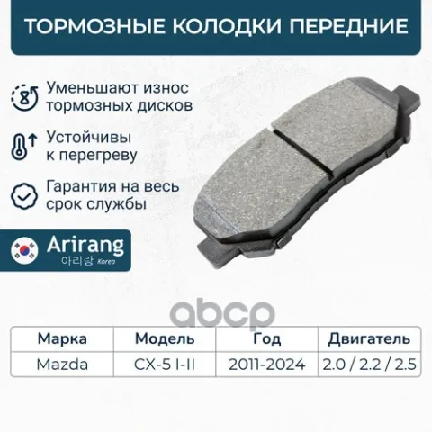 Колодки дискового тормоза перед.