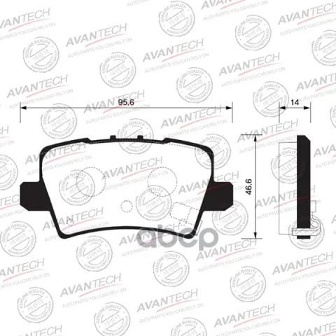 Колодки тормозные дисковые Avantech задние  (противоскрипная пластина в компл.)