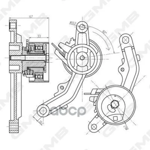 Натяжитель ремня CHRYSLER 2 5/2 8 CRD 05142798AA / 05066826AA