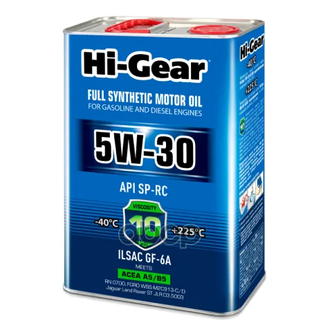 Масло моторное синтетическое 5W30 SP-RC ACEA A5/B5 4л Hi-Gear ЧЗ