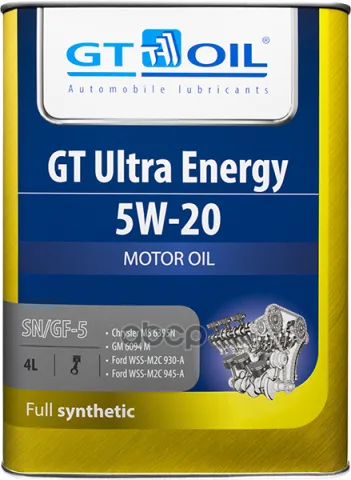 Масло GT Ultra Energy  SAE 5W-20  API SN/GF-5  4 л