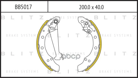 Blitz Колодки тормозные барабанные задние BB5017 (TRW GS8092) Audi 100 II 76-, 80 III-IV 78-