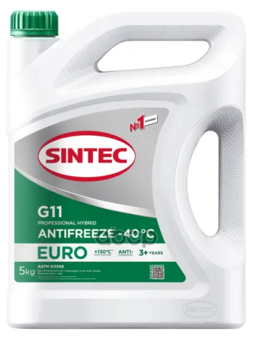 Антифриз Sintec Antifreeze Euro G11 green -40 (5кг)