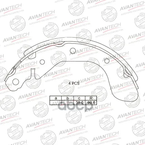 Колодки тормозные барабанные AVANTECH