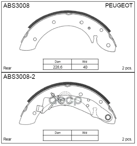 Колодки  торм. барабан. задние Peugeot Partner 96-15 / Citroen Berlingo 96->