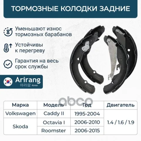 Колодки барабанного тормоза зад.