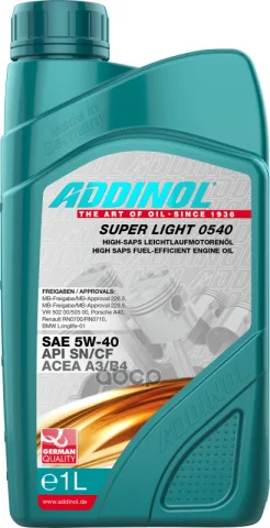 ADDINOL Super Light 5W-40 1л 72097707/4014766072719 — фотография товара