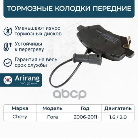 Колодки дискового тормоза перед. — фотография товара