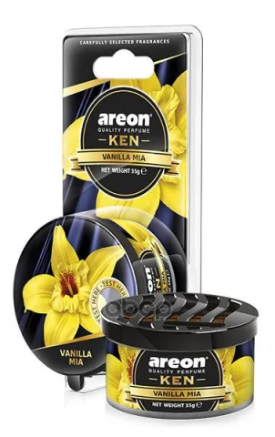 Ароматизатор "AREON GEL KEN BLISTER" (внутри ароматиз. дерево) "Vanilla mia", 704-AKB-14