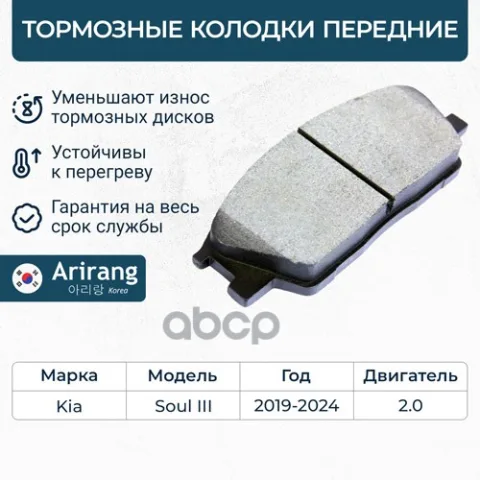 Колодки дискового тормоза перед. — фотография товара