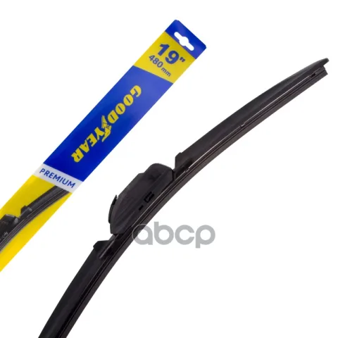 Щетка стеклоочистителя 480мм бескаркасная (Goodyear) Premium 9 переходников