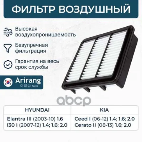 Фильтр воздушный Hyundai (Elantra 06-, I30), Kia (Ceed 07-, Cerato 08-) — фотография товара