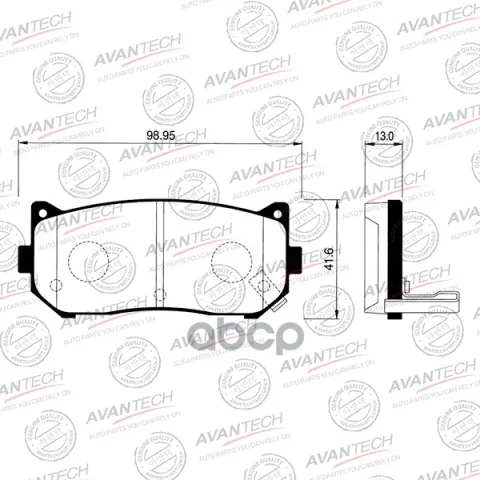 Колодки тормозные дисковые Avantech задние  (противоскрипная пластина в компл.)