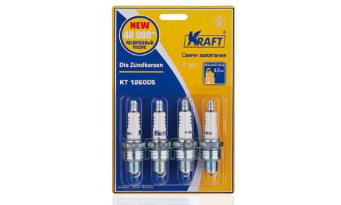 Свеча зажигания ГАЗ, УАЗ дв. 402 никель, ключ 21, зазор 0,8 к-т 4 шт. (KRAFT)