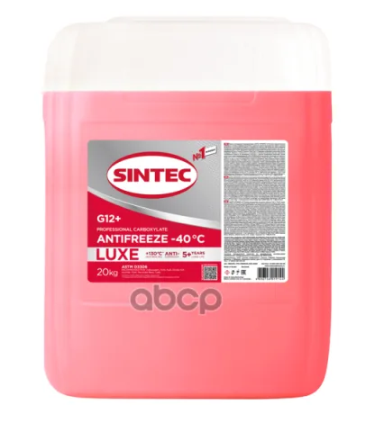 Жидкость охлаждающая Sintec Antifreeze Luxe G12+ red -40 20кг