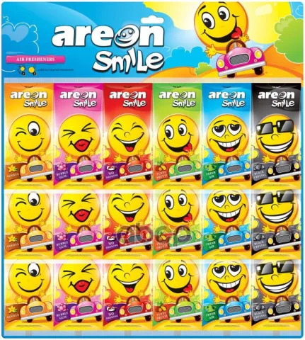 Ароматизаторы для автомобиля AREON disp. "SMILE RING" (704-ASD) на листе72 шт, отгружаем кратно 72