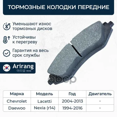 Колодки дискового тормоза перед.