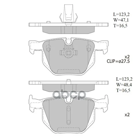 Колодки тормозные дисковые Avantech задние (противоскрипная пластина в компл.)