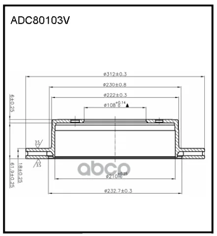 Диск тормозной вентилируемый задний  Toyota Land Cruiser Prado (J15) 09->  4 Runner V 09-10 / Lexus — фотография товара