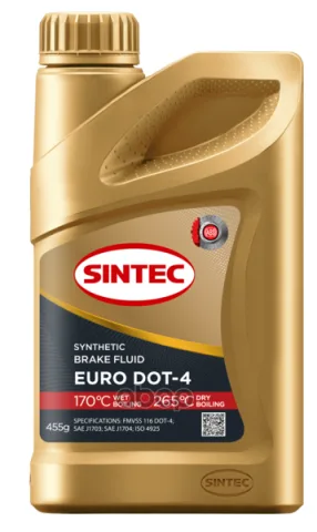 Тормозная жидкость SINTEC Euro DOT-4 tk 265оС 455г замена арт800772