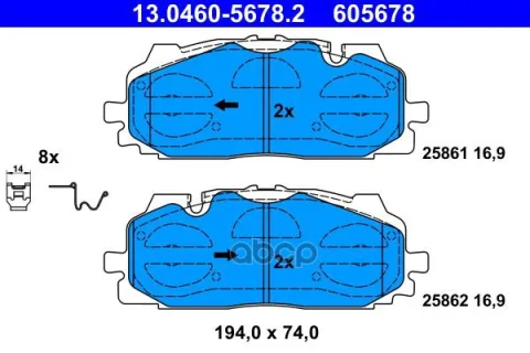 Колодки AUDI A4 B9 (2015-),A5 F53 (2016-),A6 C8, 4A2 (2018-),Q5 FY (2016-),Q7 4M (2015-),Q8 4MN (201