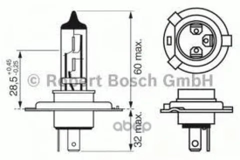 Лампа галогенная H4 P43t 12V 60/55W PURE LIGHT
