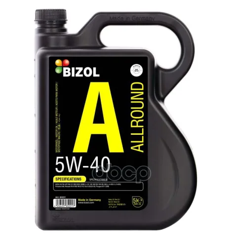 Масло моторное Allround 5W-40 SN A3/B4 (5л)