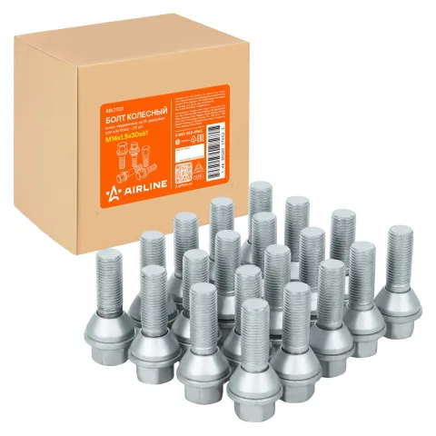 Болт колесный M14x1,5x30x61, конус подвижный, кл.19, дакромет для а/м Volvo (ABLT022)