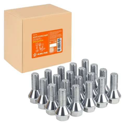 Болт колесный M12x1,5x25x45, конус, кл.17, хром BMW (AIRLINE)