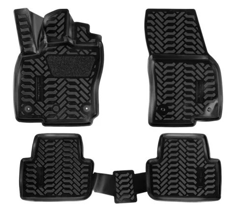 Ковры в салон (3D с подпятником) VW Tiguan II (2016 -) компл. 4 шт.,(крепеж), высокий борт, полимерн