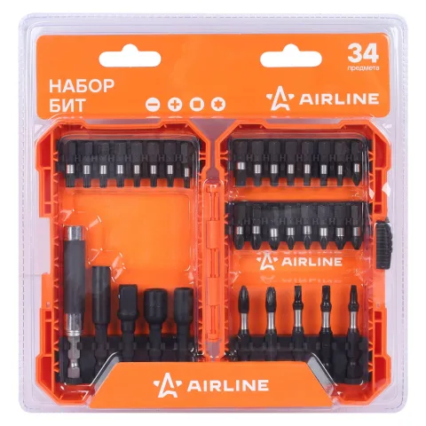 Набор бит 34пр. (PH, SL, TORX, SQUARE), пласт. кейс (ATCA026)