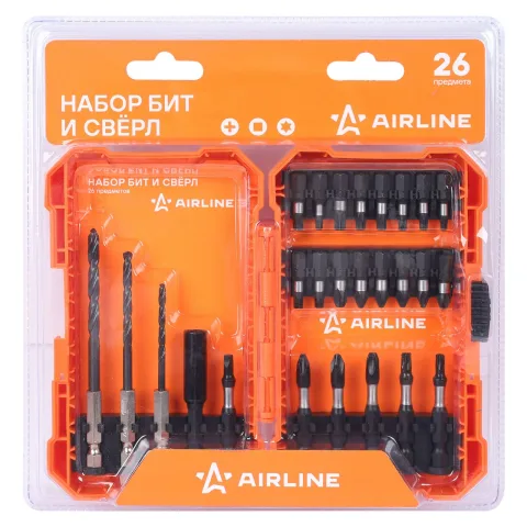 Набор бит и свёрл 26пр. (PH, TORX, SQURE), пласт. кейс (ATCA025)