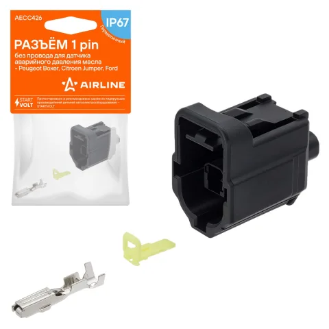 Разъём 1 pin без провода для датчика авар. давл. масла Peugeot Boxer, Citroen Jumper, Ford (AECC426)