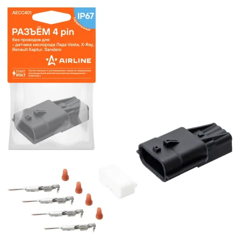 Разъём 4 pin без проводов для датчика кислорода Лада Vesta, X-Ray, Renault Kaptur, Sandero (AECC401)