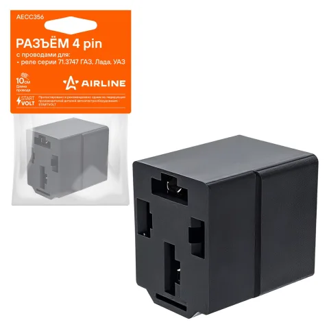 Разъём 4 pin с проводами для реле серии 71.3747 ГАЗ, Лада, УАЗ (AECC356)