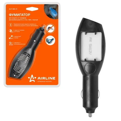 Фумигатор для защиты от комаров, автомобильный 12V/5W, табл., черный (ACF-MK-01)