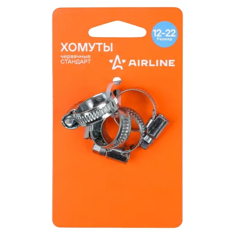 Хомуты 12-22/9мм, червячные,стандарт, W1(оцинк) 4шт., подложка (AHCG042)