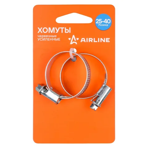 Хомуты 25-40/9мм, червячные, усиленные, W1(оцинк) 2шт., подложка (AHCG065)