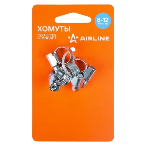 Хомуты 8-12/9мм, червячные, стандарт, W1(оцинк) 4шт., подложка (AHCG040)