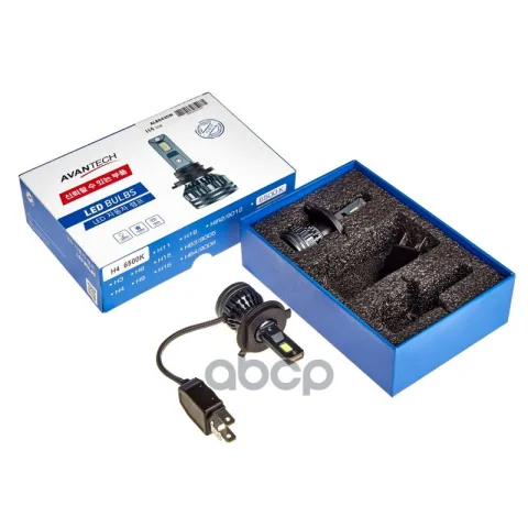 Лампа светодиодная  LED Avantech H4 12V 35W, 6500К  3500lm(комплект 2 шт.)
