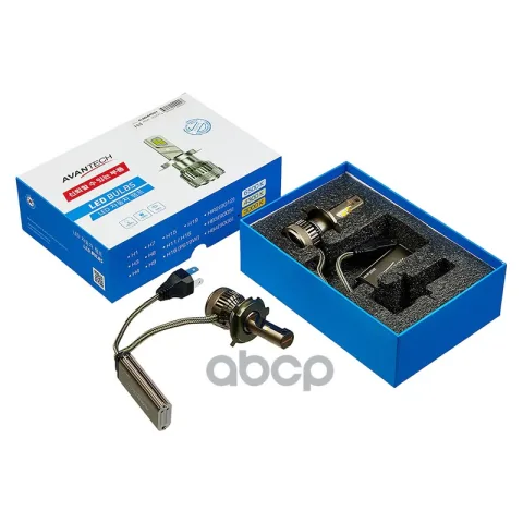 Лампа светодиодная  LED Avantech H4 12V/24V 45W, 3000К (комплект 2 шт.)