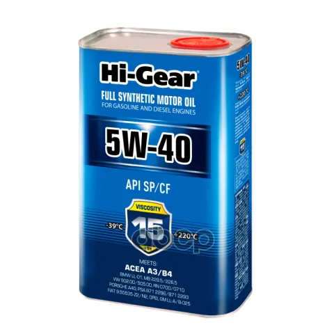 Масло моторное синтет. 5W-40 SN/CF 1л