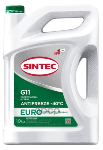 Антифриз Sintec Antifreeze Euro G11 green -40 (10кг)