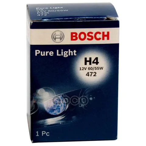 Лампа H4 12V 60/55W Pure light (картонная коробка)