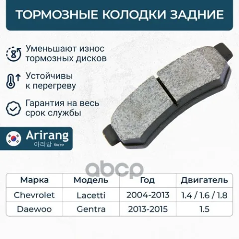 Колодки дискового тормоза зад.