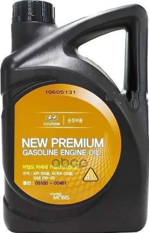 Масло моторное синтетическое HYUNDAI/KIA Premium Gasoline 0W-20 05100-00461