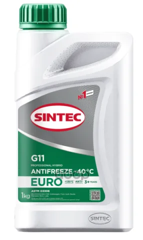 Антифриз Sintec Antifreeze Euro G11 green -40 (1кг)