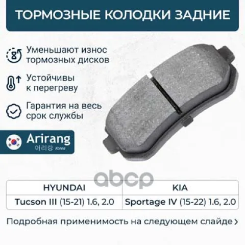 Колодки дискового тормоза зад.