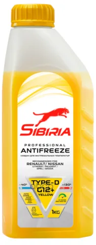 Антифриз SIBIRIA G12+  yellow 1кг